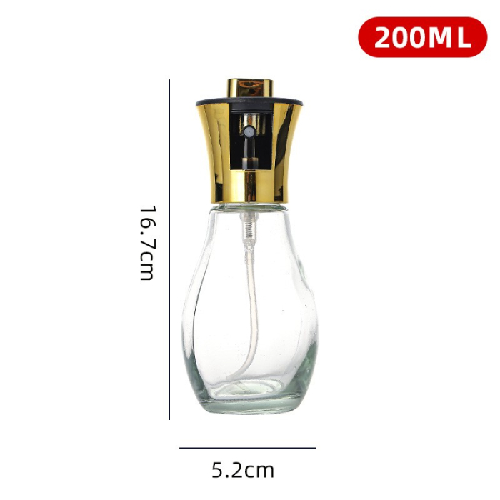 Sticla de ulei cu Pulverizator, , Sticla pentru Lichide de Bucatarie, Otet, Sos, 16.7 x 5.2 cm, Volum 200 ml, Gold [2]