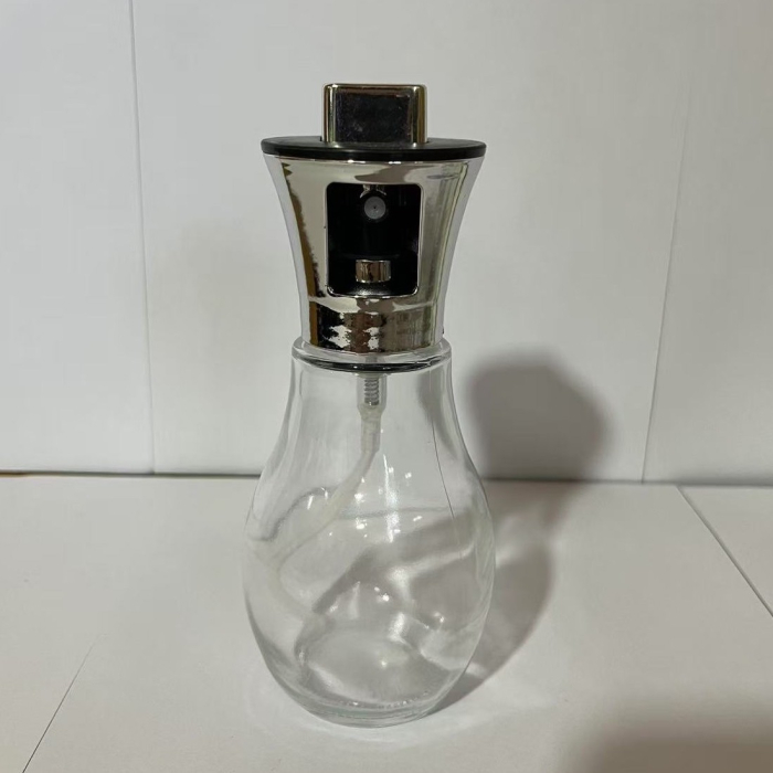Sticla de ulei cu Pulverizator, , Sticla pentru Lichide de Bucatarie, Otet, Sos, 16.7 x 5.2 cm, Volum 200 ml, Silver [4]