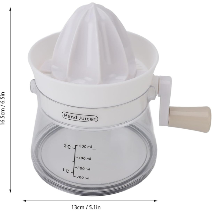 Storcator de Citrice Manual, , Rezistente, Usor de Folosit si Depozitat, Durabil, Calitativ, 16.5x13cm, Transparent/ Alb [9]