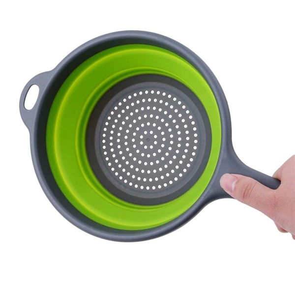 Strecuratoare Pliabila din Silicon cu Maner, Diametru 18cm, Verde, Premium [4]