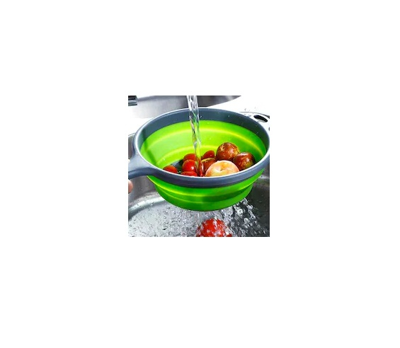 Strecuratoare Pliabila din Silicon cu Maner, Diametru 18cm, Verde, Premium [2]