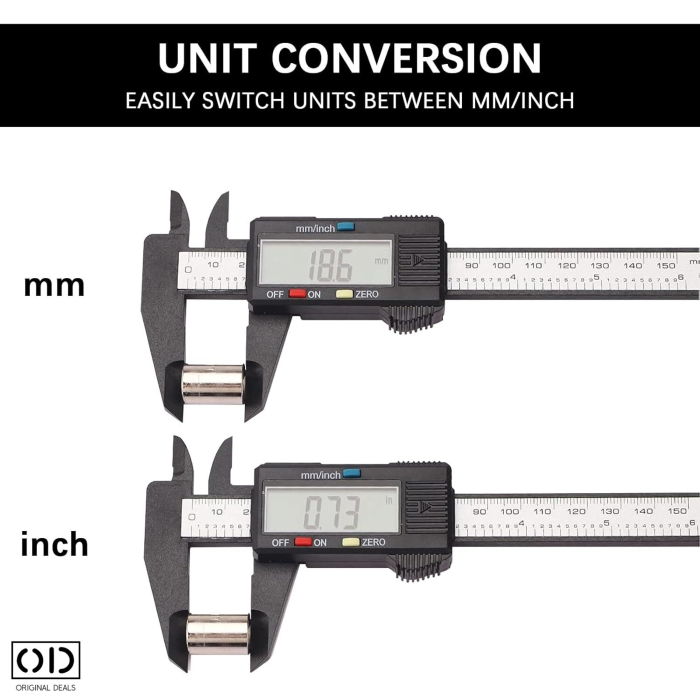 Subler Electronic Digital 0-150 mm, LCD, CM/IN, PVC, Negru – ORIGINAL DEALS [7]