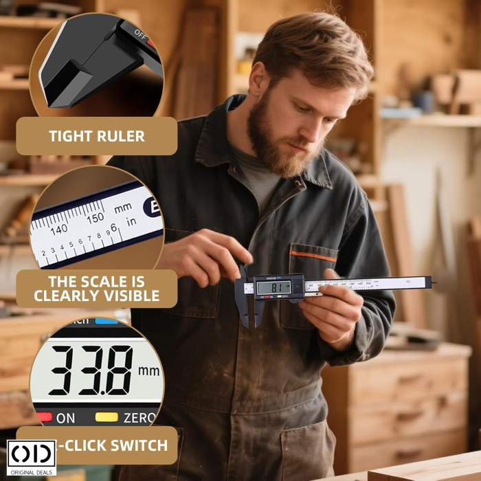Subler Electronic Digital 0-150 mm, LCD, CM/IN, PVC, Negru – ORIGINAL DEALS [3]
