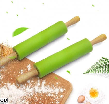 Sucitor din Silicon cu Ax Rotativ si Manere din Lemn de Bambus, pentru Modelat Aluatul, Calitate si Design Premium, 10cm [11]