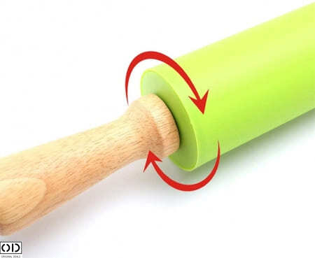 Sucitor din Silicon cu Ax Rotativ si Manere din Lemn de Bambus, pentru Modelat Aluatul, Calitate si Design Premium, 10cm [12]