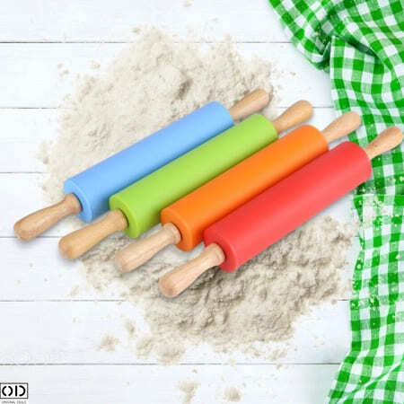 Sucitor din Silicon cu Ax Rotativ si Manere din Lemn de Bambus, pentru Modelat Aluatul, Calitate si Design Premium, 10cm [4]