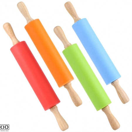 Sucitor din Silicon cu Ax Rotativ si Manere din Lemn de Bambus, pentru Modelat Aluatul, Calitate si Design Premium, 10cm [11]