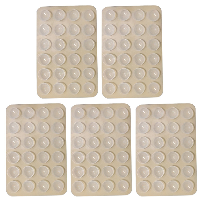 Suport Adeziv Universal, , pentru Telefon/Tableta, cu 24 Ventuze, potrivit pentru Tik-Tok/Selfie/Vizionare Video, din Silicon, 8 x 5.5 x 1 cm, Transparent [4]