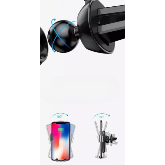 Suport auto cu incarcare wireless (inductie), Fast Charge WUW W2 negru [6]