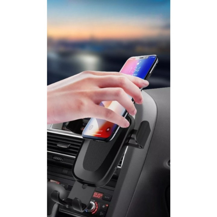 Suport auto cu incarcare wireless (inductie), Fast Charge WUW W2 negru [3]