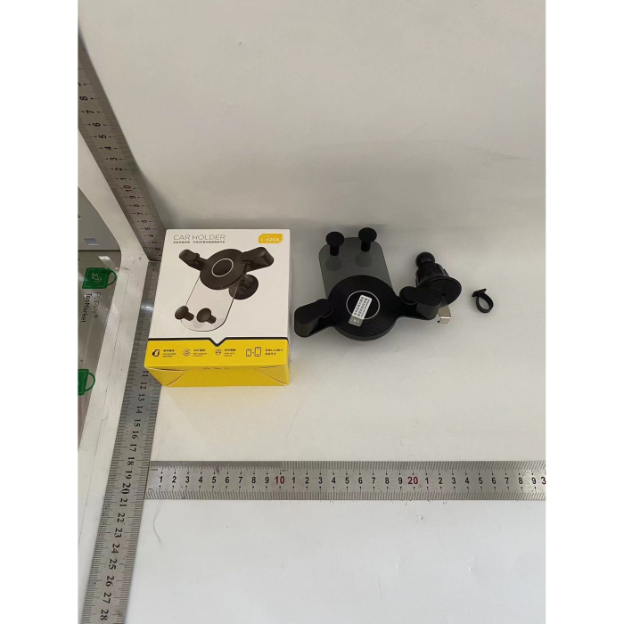 Suport Auto de Telefon, , pentru Ventilatie, din ABS, cu Clipsuri, Rotativ, 12x9.5x12 cm, Negru-Transparent [2]