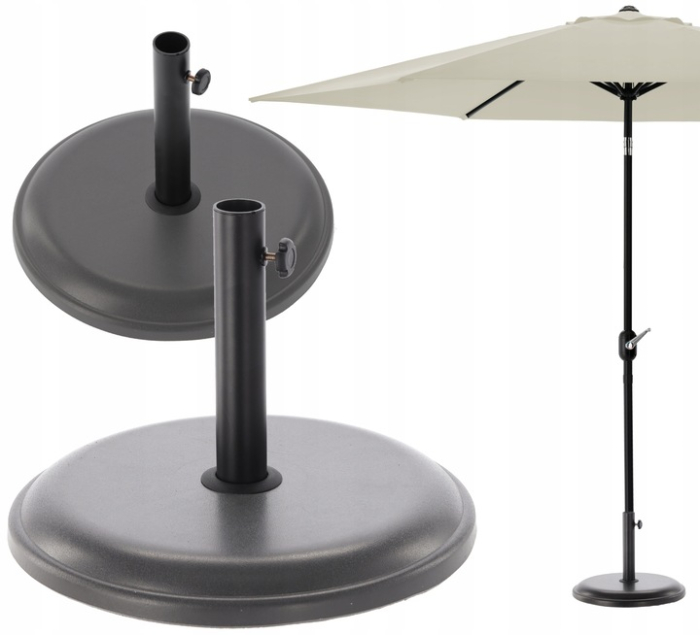 Suport baza pentru umbrele de gradina, din beton, 45 cm diametru, 16kg, gri [2]
