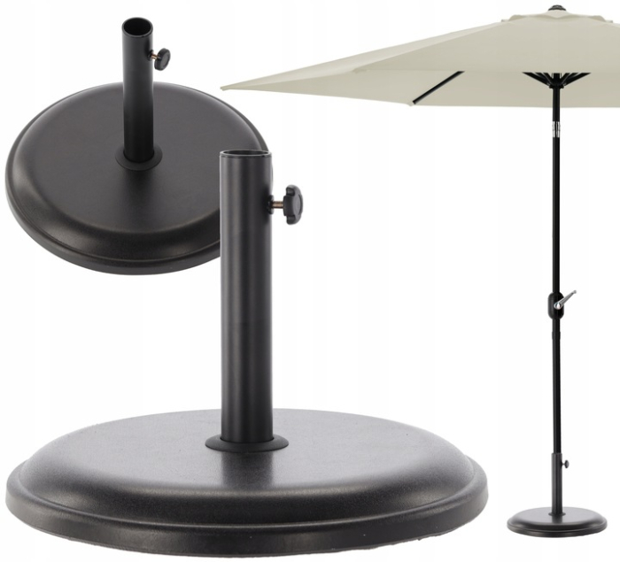 Suport baza pentru umbrele de gradina, din beton, 45 cm diametru, 16kg, negru [3]