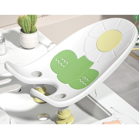 Suport de Baie Bebelusi, , 0-12 luni, Montare pe Chiuveta/Lavoar/Cada, Ventuze Antiderapante cu Intaltime Reglabila, 50 x 24 x 12.5 cm, Alb [5]