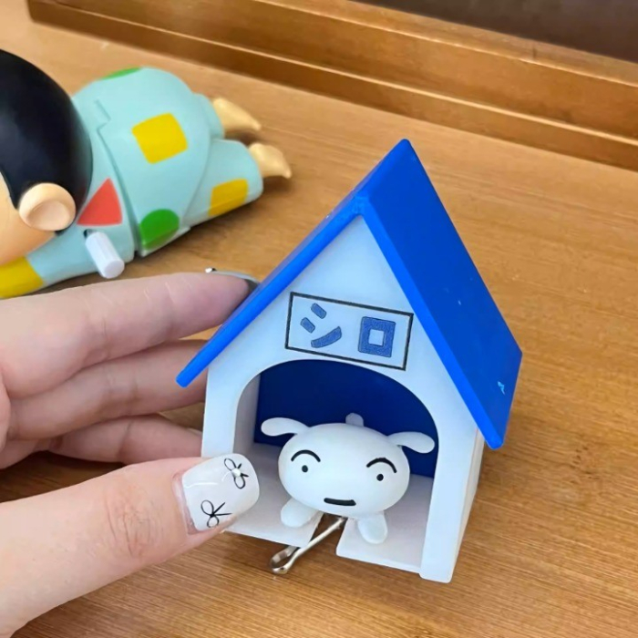 Suport de Chei, , Model Casuta si Breloc Caine Alb, 7x6x4cm [3]