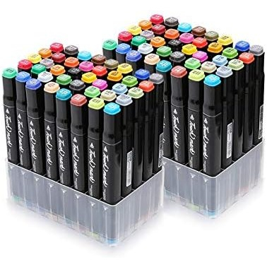 Suport De Depozitare, , pentru Markere, Suport Pentru Stilouri, Cutie De Depozitare pentru Birou, Multi-Functionala, 80 Spatii, Alb/Negru [4]