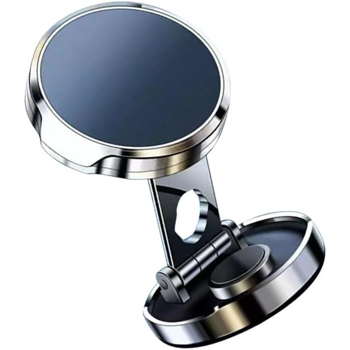 Suport de Telefon, , cu Adeziv, din ABS si Magnet, Pliabil, Diametru 4.4 cm, Universal, Argintiu [4]