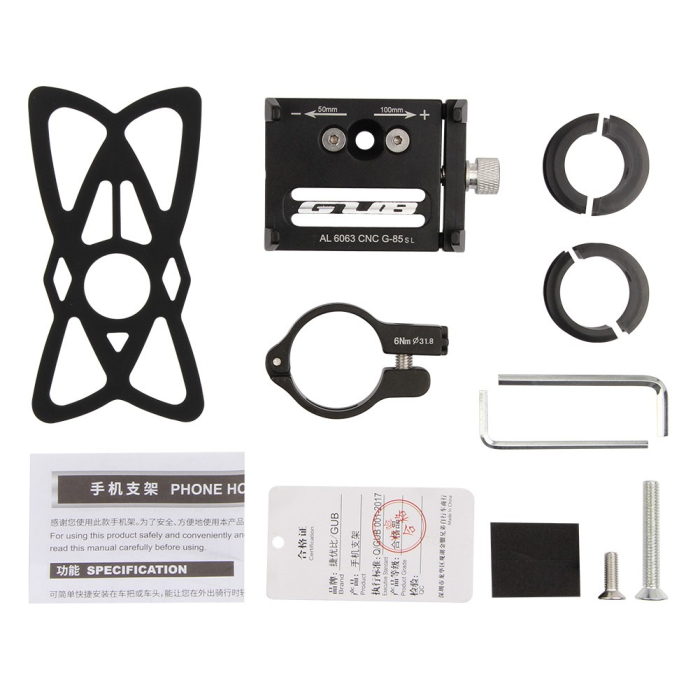 Suport de telefon pentru bicicleta/motocicleta/scuter/trotineta, GUB G-85SL Negru [5]
