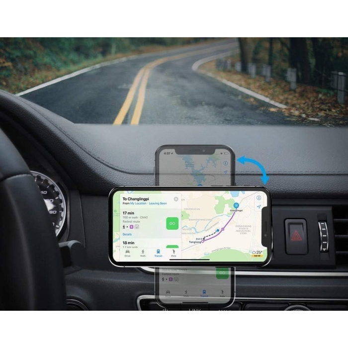 Suport de Telefon, , pentru Ventilatie, din ABS si Magnet, 3.8 x 3.7 x 6.2 cm, Universala, Argintiu [7]