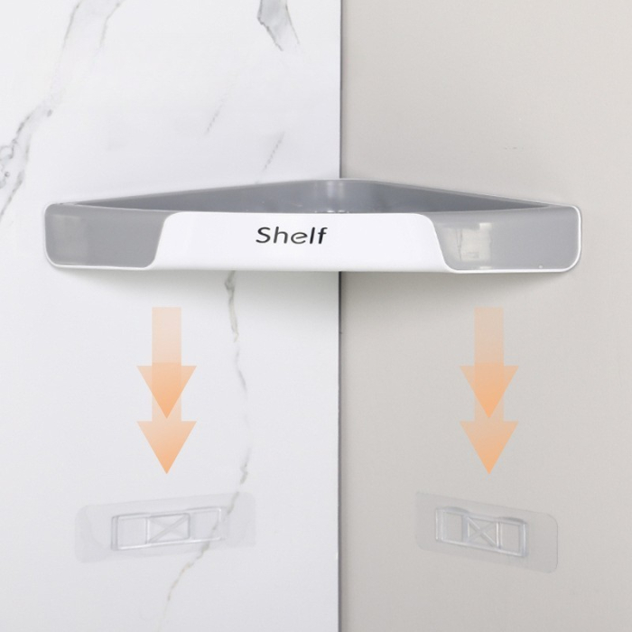 Suport Depozitare, , din Plastic, Montare fara Perforatii, pentru Baie/Bucatarie, 28 x 39 x 4.5 cm, Gri [6]