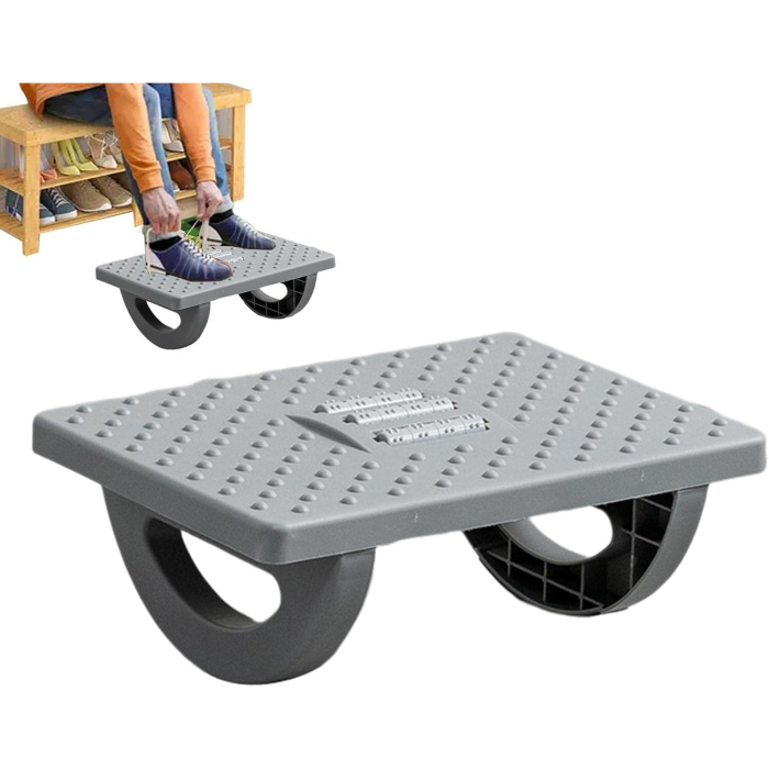Suport Ergonimic pentru Picioare, , Plastic, cu Role de Masaj pentru Talpi, pentru Birou, Usor de Transportat, Detasabil, 33.5x24x12 cm, Gri [4]