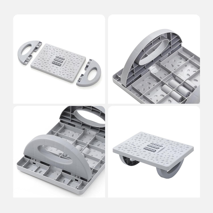 Suport Ergonimic pentru Picioare, , Plastic, cu Role de Masaj pentru Talpi, pentru Birou, Usor de Transportat, Detasabil, 33.5x24x12 cm, Gri [7]