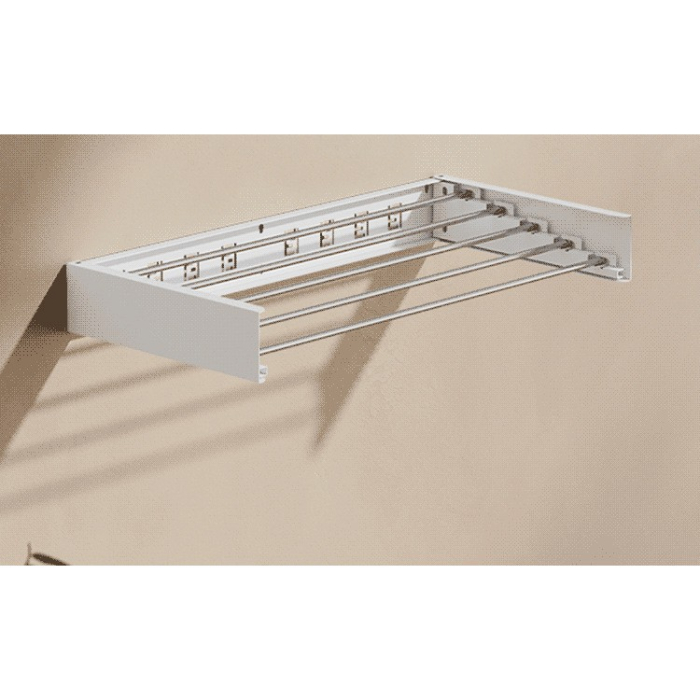 Suport Haine, , Depozitare si Uscare Rufe, din Aluminiu, Pliabil, Impermeabil, Montare prin Perforare, 100 cm, Alb [5]