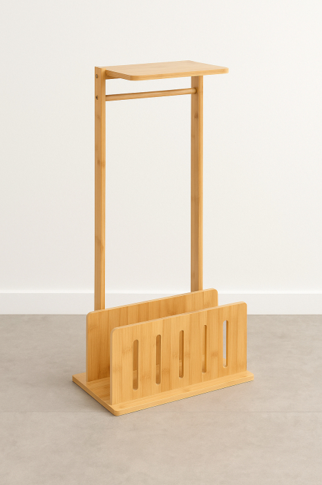 Suport hartie igienica 5Five Bamboo cu rezerva, bambus, 31x21x82 cm, natur [7]