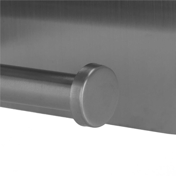 Suport hartie igienica din otel cu raft depozitare, sistem montare inclus, 13.5cm, argintiu lucios [3]