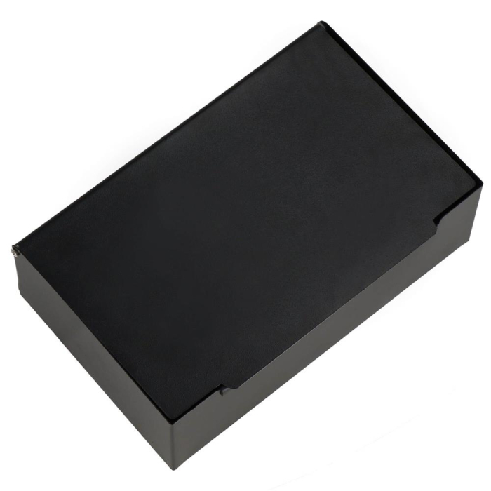 Suport hartie igienica din otel cu sertar depozitare, sistem montare inclus, 22cm, negru bej [18]