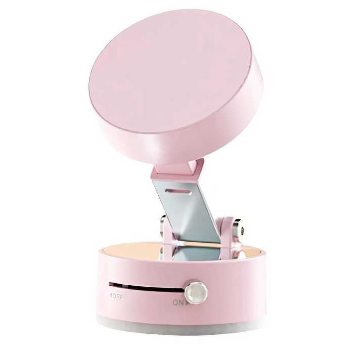 Suport Magnetic Auto pentru Telefon, , cu Ventuza, Pliabil și Retractabil, Fixare prin Vid și Magnet, Rotativ 360°, Roz [6]