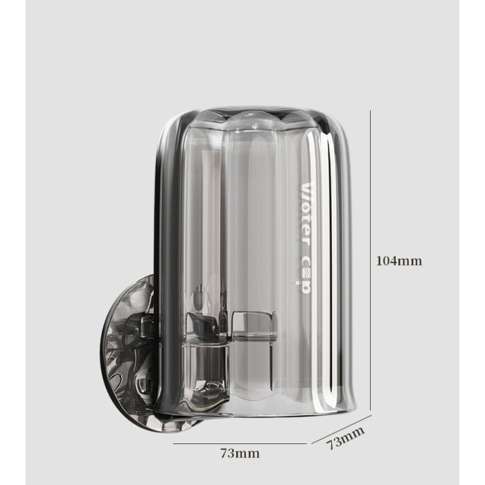 Suport Multifunctional 2 in 1, Pahar si Suport pentru Periuta de Dinti, , Plastic, Dimensiune: 10.4 x 7.3 x 7.3 cm, Gri [10]