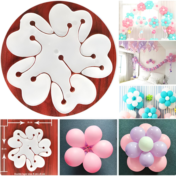 Suport pentru Baloane, , Care Formeaza o Floare, cu Doua Straturi, pentru 11 Baloane, 8x8cm, 4.6g [6]