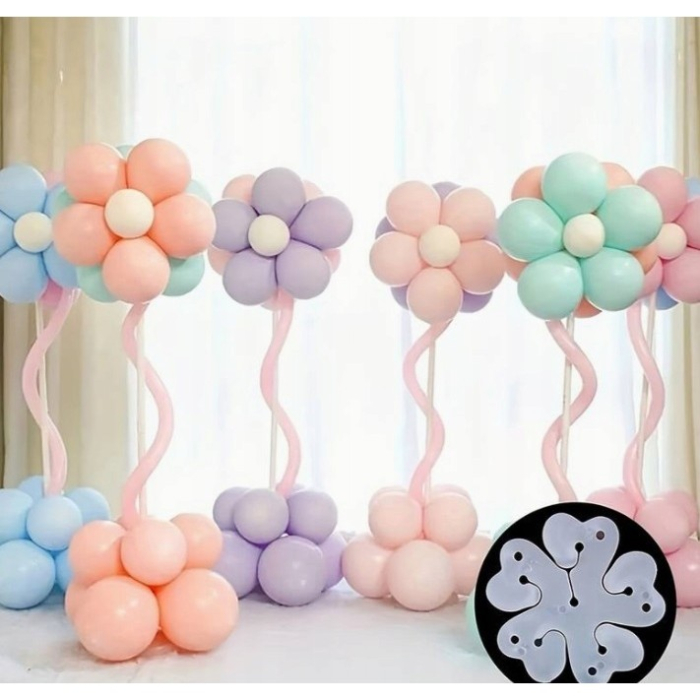 Suport pentru Baloane, , care Formeaza o Floare, cu Un Singur Strat, pentru 6 Baloane, 6x6cm, 2.7g [5]