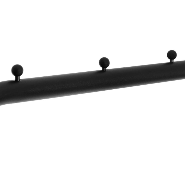 Suport pentru haine cu cadru metalic, cu sina de agatat si carlige cuier, 40x110x146cm, negru [7]