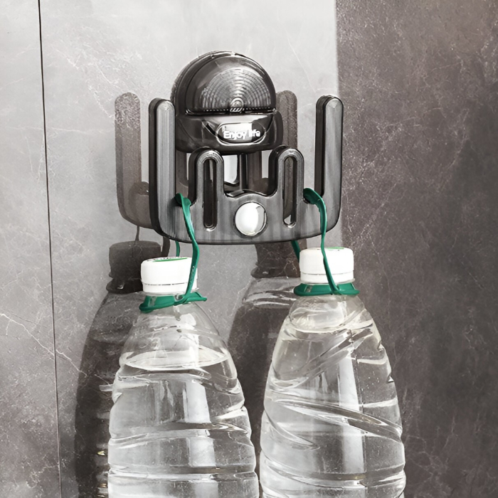 Suport pentru Incaltamintea de Casa, , fara Perforare, Montare pe Perete, Prindere Adeziva, 11.6x11x4.8cm, Gri Transparent [7]