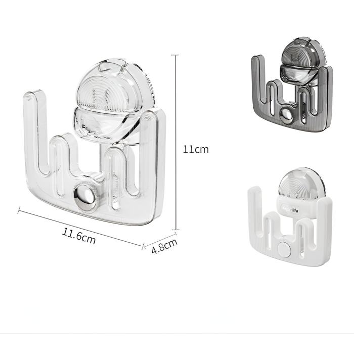 Suport pentru Incaltamintea de Casa, , fara Perforare, Montare pe Perete, Prindere Adeziva, 11.6x11x4.8cm, Gri Transparent [4]