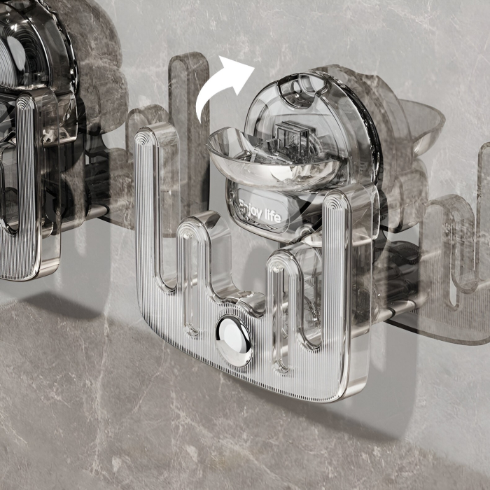 Suport pentru Incaltamintea de Casa, , fara Perforare, Montare pe Perete, Prindere Adeziva, 11.6x11x4.8cm, Transparent [6]