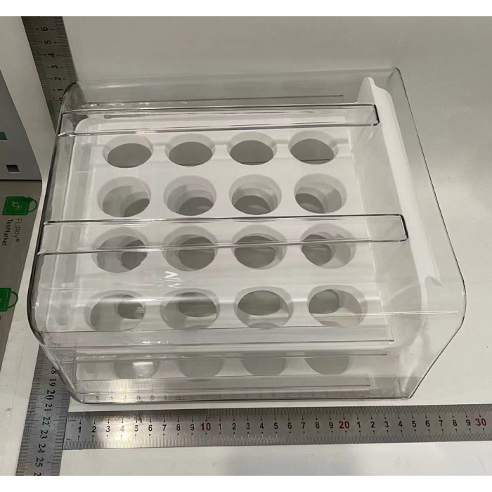 Suport pentru Oua, , Strat Dublu, Capacitate 32 de Oua, 23.5x21.5 cm, din Plastic, Alb [2]