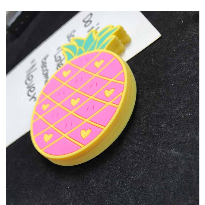 Suport pentru Pahar, , Model Ananas, din PVC, 12 x 9 cm, Rezistent la Caldura, Roz [3]