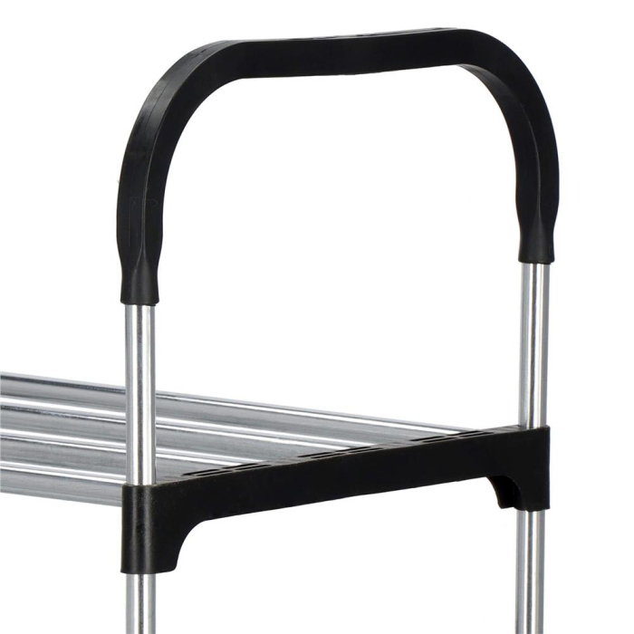 Suport pentru pantofi, 4 rafturi, cadru metalic, 84x28x60cm, negru si argintiu [8]