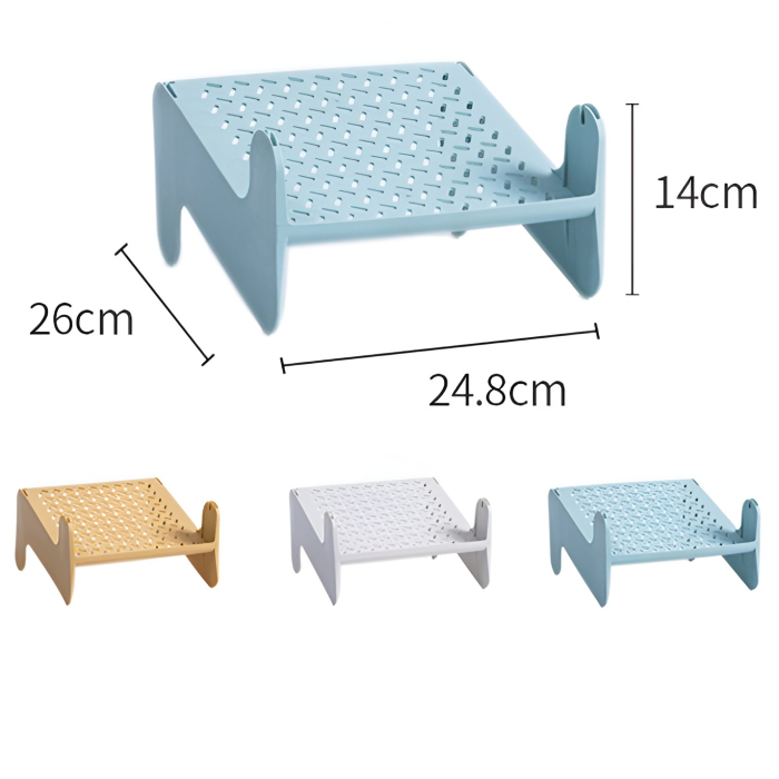 Suport pentru Pantofi, , cu Doua Straturi, Organizator, Antiderapant și Durabil, 26x24.8x16 cm, Albastru [4]