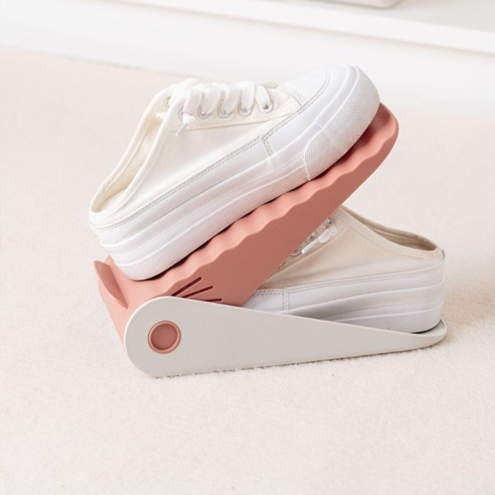 Suport pentru Pantofi, , cu Două Straturi, Organizator, Antiderapant și Durabil, Inălțime Reglabilă, 25.5x11x7.5 cm, Roz, 150 g [2]