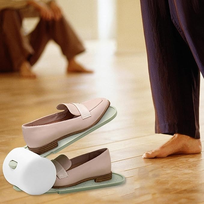 Suport pentru Pantofi, , cu Două Straturi, Organizator, Antiderapant și Durabil, Inălțime Reglabilă, 28x18x11 cm, Verde, 150 g [5]