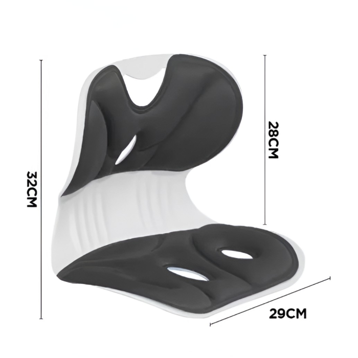 Suport pentru Scaun, , pentru Corectarea Posturii, Portabil, Ergonomic, Ameliorare Durere, Respirabil, 32x29x28 cm, Marime S, Negru [2]