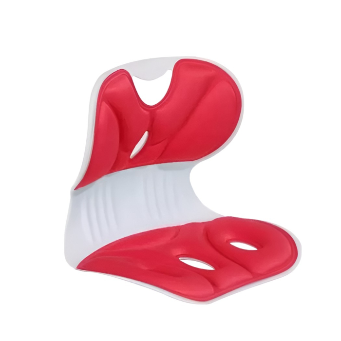 Suport pentru Scaun, , pentru Corectarea Posturii, Portabil, Ergonomic, Ameliorare Durere, Respirabil, 32x29x28 cm, Marime S, Rosu [1]
