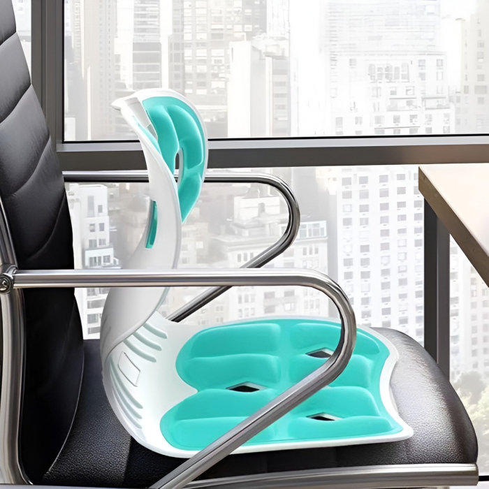 Suport pentru Scaun, , pentru Corectarea Posturii, Portabil, Ergonomic, Ameliorare Durere, Respirabil, 32x29x28 cm, Marime S, Verde [4]