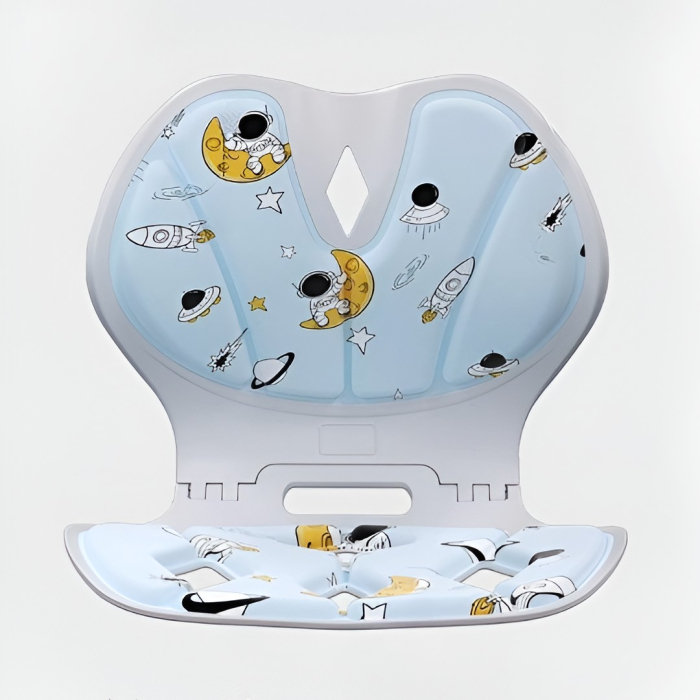 Suport pentru Scaun, , pentru Corectarea Posturii, Portabil, Pliabil, Ergonomic, Ameliorare Durere, Respirabil, 35x32x30 cm, Marime L, Model Rachete, Albastru [8]