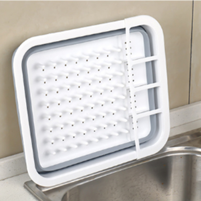 Suport de vase Multifunctional cu Sita pentru Scurgere si Sistem pentru Stocare Tacamuri, Pliabil, Premium din Silicon [10]