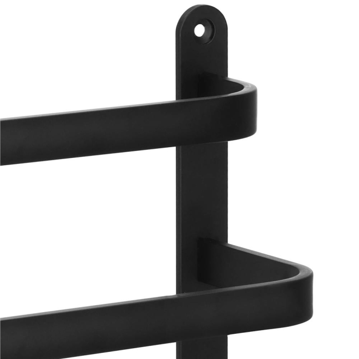 Suport prosoape pentru baie cu 2 sisteme de instalare, 3 brate, din aluminiu, 49x25cm, negru [12]
